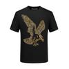 Camiseta de Manga Corta para Hombre Estilo Europeo Tendencia Caliente Ropa con Diamantes Águila para Hombre Holgada Camisa Social Talla Grande