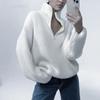 Suéter de Cuello Alto Transfronterizo Europeo y Americano para Mujer Otoño e Invierno 2026 Holgado Versátil Jersey de Punto Estilo Perezoso Camiseta Base para Ropa de Abrigo Mujer