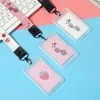 Cordón Largo para Colgar en el Cuello Portatarjeta de Transporte Público para Autobús Tarjeta Transparente de Comedor Estudiantil Control de Acceso Tarjeta de Recogida para Jardín de Infancia Funda Protectora