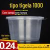 Tigela descartável redonda de plástico louça 1000 caixa de fast food transparente com tampa takeaway recipiente de embalagem de alimentos por atacado PP