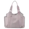 Bolsa de Nylon Versátil de Gran Capacidad para Mujer 2024 Nueva Moda Ligera Casual Color Sólido Bolso Tote Bolso de Mano Cruzado