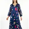 2026 Amazon TEMU Europeo y Americano Tallas Grandes Primavera/Verano Vestido Elegante Largo para Mujer Cuello Redondo Estampado Manga Larga