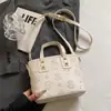 Bolso Canasta Tote Versátil Súper Popular Estilo Coreano para Mujer Modelo Nuevo 2026 Estilo Cotidiano Bolso Cubo Estampado Bolso de Hombro Cruzado