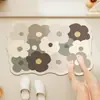 Tapete de Chão para Banheiro Pequeno Fresco de Lama de Diatomáceas Absorvente Tapete para Pés Banheiro Secagem Rápida Antiderrapante Tapete de Chão Box de Banho Resistente à Sujeira Tapete de Chão