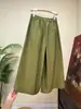 Pantalones casuales versátiles de pierna ancha de color liso estilo chino nuevo Zhi Li, nuevo modelo de otoño 2026, estilo nacional, cintura elástica con botón para mujer