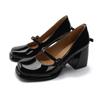 TEAHOO Sapatos Mary Jane Femininos Vintage Preto Salto Alto JK Lolita Estudante Plataforma Salto Bloco Aumentado Sapatos de Salto Único