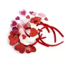Amazon Diadema Día de San Valentín Tocado de Pluma Roja Suministros para Fiesta de Bodas Diadema de Polvo Dorado Amor Pasador Accesorios para el Cabello