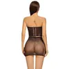 Conjunto de Lingerie Novo Sexy Transfronteiriço: Saia Bodycon Hot Girl, Sem Mangas Alta Elasticidade Jacquard Justa Sedutora Conjunto de Duas Peças Lingerie