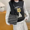 Bolsa Tote para Estudantes Universitários, Bolsa de Mão Geométrica com Rombos para Mulheres, Bolsa com Zíper de Grande Capacidade para o Dia a Dia de Mulheres