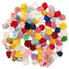 Flores de Rosa de Cinta de Satén de 1.5 cm, Accesorios para el Cabello DIY, Decoraciones para Zapatos y Sombreros, Decoraciones para Ropa Interior, Flores de Rosa de Cinco Puntas de Cinta Hechas a Mano