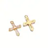 Pingente de cruz com zircônia em aço inoxidável estilo europeu e americano Acessórios para colar de moda DIY Joias atacado transfronteiriço