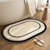 Alfombrillas de baño de lujo ligero transfronterizas de imitación de cachemir, Felpudos absorbentes ovalados para el baño del hogar, Felpudos resistentes a las manchas y fáciles de cuidar