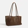 Bolso Tote de un Solo Hombro con Patrón de Rombo de Moda para Mujer, Nuevo Modelo 2026, Bolso Grande de Capacidad Madre-Hija, Bolso de Mano Casual de Alta Gama para el Día a Día