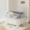 Caja de Almacenamiento para Vajilla de Cocina Doméstica con Cajón Bandeja de Drenaje para el Piso Estante de Almacenamiento para Platos Cubiertos a Prueba de Polvo