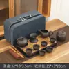 Set de Té Kung Fu de Viaje de Arena Púrpura Set Pequeño Bolsa Portátil Tetera Simple para el Hogar Regalo para Exteriores Logo