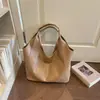 Bolsa tote grande de cor sólida com textura tecida para o trabalho e uso casual, novo estilo 2026, cor sólida, bolsa de ombro e bolsa de axila exclusivas