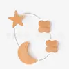 Ganchos de Madera Maciza con Forma de Estrella, Lindos Ganchos Decorativos de Luna Adhesivos, Ganchos de Madera Simples para Pared sin Taladro, Flor Nube