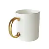 Taza de Cerámica Souvenir de Festival Taza con Asa Dorada Venta al por Mayor Porcelana de Hueso Regalo Práctico Taza Publicitaria Impresión Porcelana Blanca