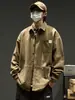 Chaqueta para Hombre Primavera y Otoño Nueva Llegada Holgada Casual Camisa Moda de Marca Estilo Japonés Ropa de Trabajo Camisa de Manga Larga