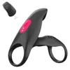 Anel de Bloqueio Duplo Raposa Aishia 0363 para Homens, Anel Vibratório com Controle Remoto Sem Fio Vestível para Uso Sexual