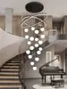 Lámpara de araña para sala de estar dúplex 2026 nuevo modelo villa entrepiso hueco araña grande loft techo alto luz de escalera
