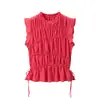 Transfronterizo 2026 Nuevo Verano Top con Volantes de Cuadros Pequeños 3564-105 Pantalones 3564-106 Conjunto