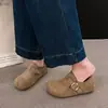 Aumento de Altura Oculto de 4CM~Fivela Camurça Batata Pequena Sapatos Casuais Femininos Par com Meias Grossas Slip-on Sapatos Preguiçosos Femininos Sapatos Individuais