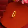 Novo Anel de Diamante Simples, Moderno e Versátil, com Abertura Ajustável para Homens e Mulheres, Joia de Diamante Dourado por Imitação de Alta Retenção de Cor