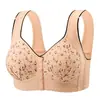 Sutiã fino elástico de fecho frontal plus size para mães, roupa íntima esportiva para mulheres de meia-idade e idosas, sutiã macio, hipoalergênico, confortável e respirável
