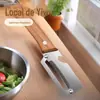 Descascador com Cabo de Madeira Espesso Faca para Descascar Frutas Batata Melão de Inverno Alface Cana-de-Açúcar Ferramenta de Cozinha Gadget de Descascar