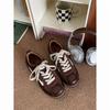 Jinmi Forrest Gump Sapatos Femininos 2024 Novo Retro Cor Maillard Bico Redondo Sapatos de Treino Alemães Tênis Casual Tendência Feminina