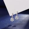 Pendientes de plata de ley S925 con circonitas de seis garras y cuerpo completo para mujer, temperamento de Corea del Sur, pendientes con personalidad que combinan con todo, aguja de plata simple, venta al por mayor para mujer