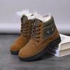 Botas de Neve de Couro Masculinas Inverno Nordeste À Prova de Frio Cano Alto Forradas com Lã Quente Botas Grossas de Lã Botas Martin Botas de Algodão