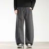 Ropa de Hombre Shanggu Primavera y Otoño Patrón de Bambú Texturizado Vintage Pantalones Curvos Lavados Estilo Callejero Americano Ropa de Trabajo de Moda Pantalones de Cintura Media