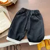 Conjunto de Roupa de Primavera para Meninos Estilo Coreano Panda de Desenho Animado Colete de Tricô Novo Modelo de Primavera Crianças Bebê Suéter Estilo Coreano Conjunto de Três Peças