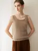 Nuevo Chaleco de Punto 100% Cachemira Otoño/Invierno 2026 para Mujer, Camiseta Base de Color Sólido sin Mangas Ajustada, Capa Interior Estilo Oficina