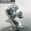 Acero Inoxidable Acabado Espejo Escultura de Gato Adorno Paisajismo de Jardín Comunidad Oficina de Ventas al Aire Libre Arte Decorativo de Lujo Ligero