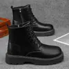 Botas Martin para Hombre Estilo Británico Botas de Cuero de Caña Alta Nuevas Botas Otoño/Invierno 2026 Botas de Nieve Botas de Trabajo de Suela Gruesa Zapatos de Cuero Hombre