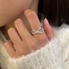 Anillo Dulce de Cadena de Doble Capa para Mujer, Líneas Geométricas, Anillo de Moda Irregular para Commuter, Anillo Apilable de Hip-Hop para Dedo Índice