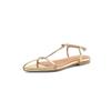 33-40 Tamanho Reembolsável 2024 Verão Flat Pointed Strap Couro Genuíno Sandálias Abertas com Fivela para Mulheres