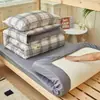 Conjunto de cama de três peças para dormitório de estudante universitário, algodão puro, novo modelo 2026, lençol de baixo, capa de edredom, conjunto de seis peças