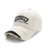 Gorra de Béisbol de Mezclilla Bordada con Letra Vintage Desgastada Unisex Primavera Verano Casual Sombrero para el Sol Tendencia Coreana