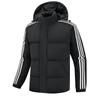 [M-8XL] Talla Grande Cardigan de Algodón con Tres Rayas para Hombre Chaqueta de Algodón con Capucha Ropa Exterior Casual de Algodón para el Invierno Heattech