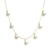 Colgante de estilo exquisito de moda con cadena de clavícula de mariposa y microincrustaciones de circonita, joyería con collar de viento frío, suministro directo de fábrica