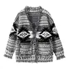 Suéter Fair Isle Feminino 2026 Outono Novo Estilo Médio e Grande Infantil Estilo Étnico Cardigan de Tricô com Franjas Jaqueta de Roupa de Outono Infantil