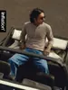 Ropa para Hombre Jiezhan Rayas Cuello Henry Old Money Manga Larga 26 Otoño Nueva Llegada Bloque de Color Unisex Holgada Casual Camiseta para Hombres y Mujeres