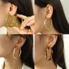 Pendientes de temperamento europeo y americano oro de 18 quilates aceite pulsera multicolor patrón de torsión exagerado círculo grande pendientes únicos pendientes venta al por mayor