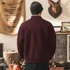 Sudadera con cremallera de algodón pesado estilo retro americano para hombre, nueva colección otoño 2026, chaqueta de cuello alto a medio de moda