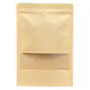 Bolsa de Papel Kraft Auto-sellante Bolsa con Cremallera para Frutos Secos Té Comida Ventana Translúcida Bolsa de Papel Kraft Impresible