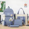 Mochila escolar nueva Ins 2024 para mujer, estilo Harajuku, de gran capacidad, para estudiantes de secundaria y preparatoria, de cuatro piezas, para exteriores